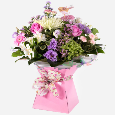 Sugar Rush
 - This gorgeous hand-tied bouquet of sweet pastel shades is sure to bring joy and delight. Crammed with beautiful flowers guaranteed to put a boost into any occasion.
