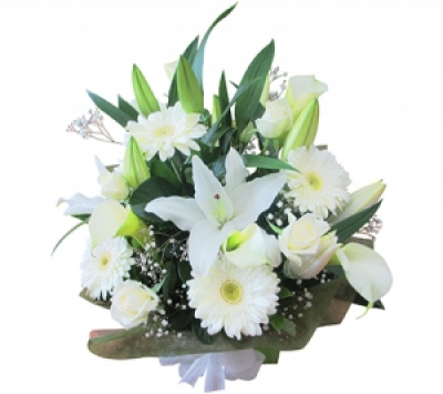 simplicity - a white elegant arrangement in a box